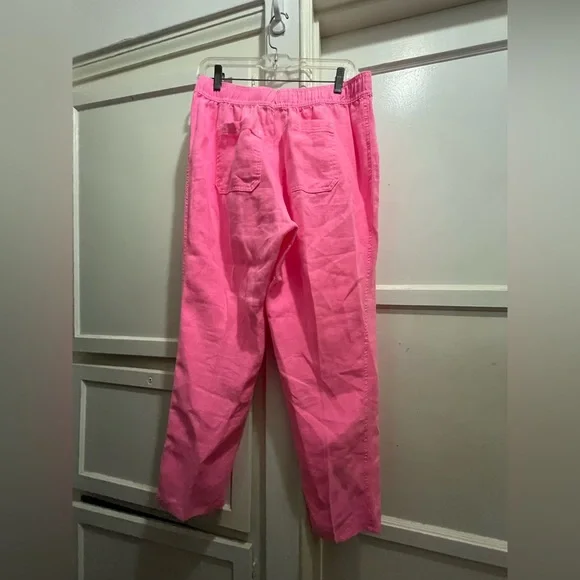 Lilly Pulitzer hot pink linen pants waist size 30” tag sized large - Picture 5 of 12